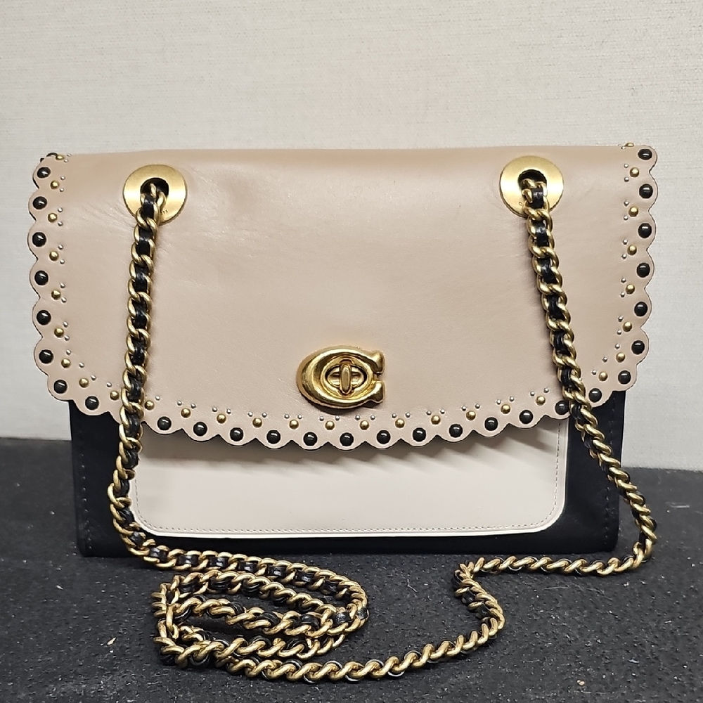 COACH 74090 PARKER SCALLOPED COLORBLOCK SHOULDER BAG BFPM-03-090